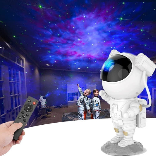 🚀 Astronaut Galaxy Projector – 360° Magnetic Rotation & Remote Control