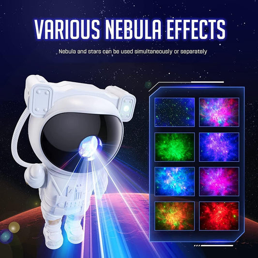 🚀 Astronaut Galaxy Projector – 360° Magnetic Rotation & Remote Control